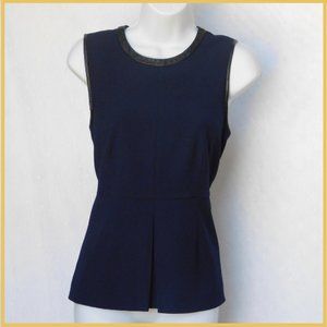 Madewell Leather Trim Peplum Top